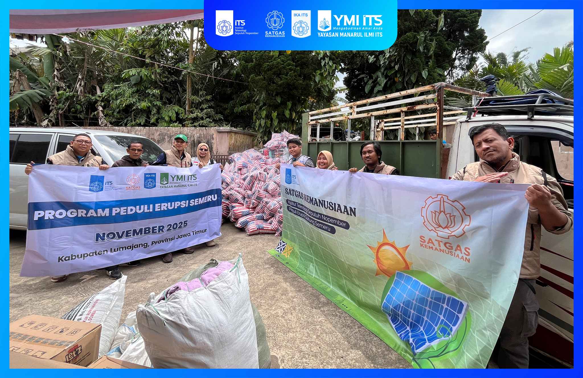 TANGGAP PEDULI SEMERU YMI ITS BERSAMA ITS  SALURKAN BANTUAN TAHAP 2 - FOKUS PADA KEBUTUHAN PRIMER PENGUNGSIAN