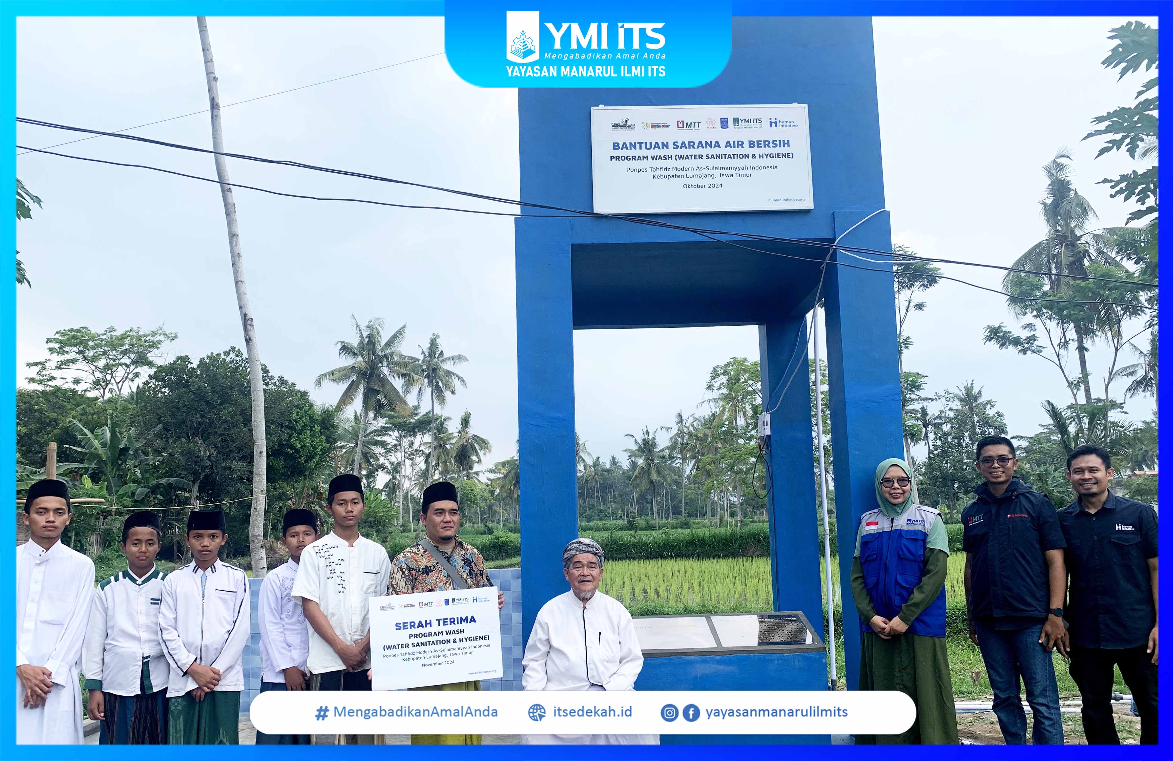 MELALUI PROGRAM “WASH” YMI ITS SUKSES BANGUN SUMBER AIR BERSIH UNTUK PONPES TAMASYA LUMAJANG